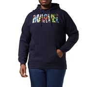 Marvel Logo Characters Sweat-Shirt À Capuche, Bleu (Navy Navy), Small Homme