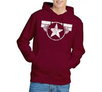 Marvel Sweat Captain America Capuche Homme Logo pour Bleu