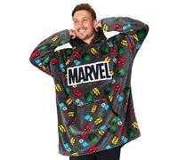 Marvel Sweat Homme, Pull Plaid en Polaire Avengers (Gris AOP) Taille Unique
