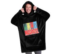 Marvel Sweat Homme, Pull Plaid en Polaire Avengers (Noir) Taille Unique