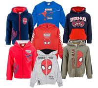 Marvel Sweat-shirt Garçon Spider-Man à Capuche Col rond ou Zip | Sweats Coton Mixte Tailles 3-12 Ans