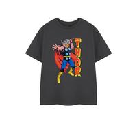 Marvel T-Shirt à Manches Courtes Thor Enfant Anthracite | T-Shirt Graphique de Super-héros pour Enfants | avec Un Design emblématique en Forme de Marteau | Vêtements pour Enfants Avengers