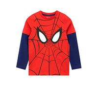 Marvel - T-Shirt à Manches Longues - Spiderman - Garçon - Rouge - 8-9 Ans