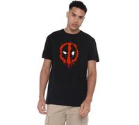 Marvel Deadpool Paint Logo Shirt, Black, L Men's