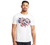 Marvel Captain America Torn T-Shirt, Blanc, L Homme