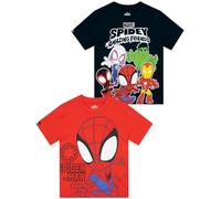 Marvel T Shirt Garcon 2 Paquet, Vetement Enfant Spidey Et Ses Incroyables Amis, T Shirt Enfant Garcon 2 Paquets, Multicolore 4-5 Ans