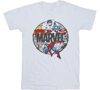 Marvel - T-shirt garçon "Character Circle" BI25604 (152-158) (Blanc)