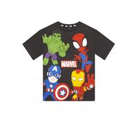 Marvel T Shirt Garcon Spidey Et Ses Amis, T-Shirt Enfant Spider-Man, Ironman Et Hulk, Vêtements Garçon Coton, Gris 7-8 Ans