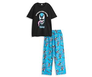 Marvel T-Shirt Graphique Venom pour Hommes en Noir | Approchez-Vous avec Prudence Venom T-Shirt à Manches Courtes | Coupe décontractée à col Rond Classique | Vêtements de Nuit de Personnage de Bande