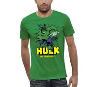 Marvel T-Shirt Hulk The Incredible, Imprimé Comics, Vert, Coton, pour Homme (FR/ES, Alpha/Lettres, M, Taille Normale, Taille Normale, Vert)