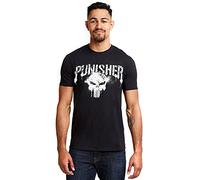 Marvel Punisher Text Shirt, Black, Medium Men's