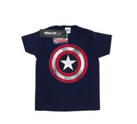 Marvel - T-shirt motif Captain America motif/style bouclier usé - Homme (BI6132)