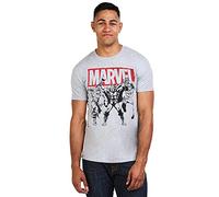 Marvel Trio Heroes T-Shirt, Gris (Grey Marl SPO), X-Large Homme