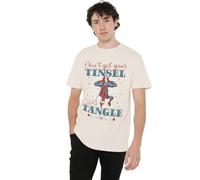 Marvel T-Shirt Unisexe Marvel Spiderman rétro avec Inscription Don't Get Your Tinsel in a Tangle, Naturel, M