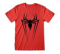 Marvel T-shirt unisexe pour adulte avec symboles Spider-Man, rouge/noir, Taille M
