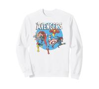 Marvel The Avengers Classic and Retro Group Portrait Vintage Sweatshirt