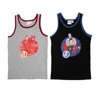 Marvel The Avengers Lot de 2 maillots de corps pour garçon et enfant Gris/noir, multicolore, 134-140 cm