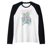 Marvel The Avengers Retro Classic Group Portrait Vintage Manche Raglan