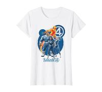 Marvel The Fantastic Four: First Steps Heroic Family Shot T-Shirt, Femme, Blanc, 3XL