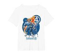 Marvel The Fantastic Four: First Steps Heroic Family Shot T-Shirt, Femme Grandes Tailles, Blanc, 4X