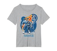 Marvel The Fantastic Four: First Steps Heroic Family Shot T-Shirt, Femme Grandes Tailles, Gris Chiné, 4X
