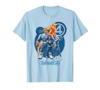 Marvel The Fantastic Four: First Steps Heroic Family Shot T-Shirt, Homme, Bleu Céleste, S
