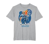 Marvel The Fantastic Four: First Steps Heroic Family Shot T-Shirt, Homme Grandes Tailles, Gris Chiné, 2X Tall