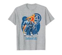 Marvel The Fantastic Four: First Steps Heroic Family Shot T-Shirt, Homme, Gris Chiné, 3XL