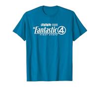 Marvel The Fantastic Four First Steps White Logo T-Shirt, Homme, Saphir, 3XL