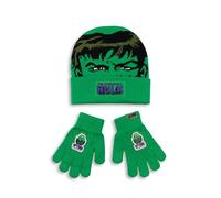 Marvel The Incredible Hulk Ensemble de bonnet vert et gants pour garçon | Accessoires hivernaux chauds pour enfants | Marchandises essentielles pour le jeu et le plaisir en plein air