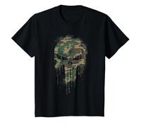 Marvel The Punisher Skull Camo T-Shirt, Enfant, Noir, 4 Ans