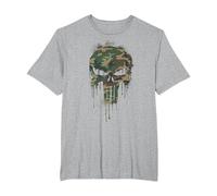 Marvel The Punisher Skull Camo T-Shirt, Homme Grandes Tailles, Gris Chiné, 4X Tall