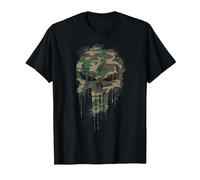 Marvel The Punisher Skull Camo T-Shirt, Homme, Noir, 4XL