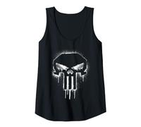 Marvel The Punisher Spray Painted Skull Drip Débardeur, Femme, Noir, XXL