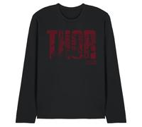 Marvel Thor Text T-Shirt Unisexe à Manches Longues, Noir, Taille XL