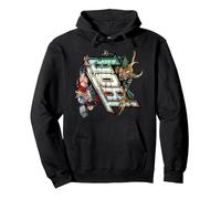 Marvel Thor vs. Loki Comic Book Sweat à Capuche, Unisexe pour Adultes, Noir, L