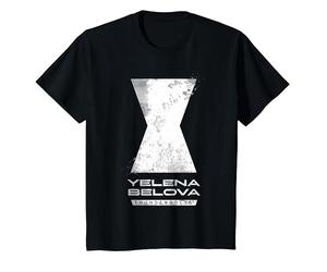 Marvel Thunderbolts Yelena Belova Black Widow Logo T-Shirt, Enfant, Noir, 10 Ans