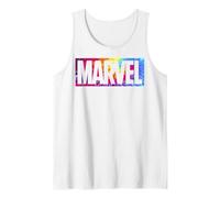 Marvel Tie Dye Box Logo Typographic Débardeur, Homme, Blanc, M