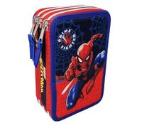 Marvel Trousse multi-compartiments 3 fermetures éclair Spiderman Crime Fighter complète 44 pièces