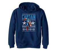 Marvel Ugly Captain, Sweat-Shirt À Capuche Unisexe Enfants ^ garçon, Marineblau Heather,