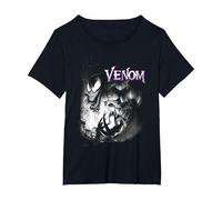 Marvel Venom City Shadows T-Shirt, Femme Grandes Tailles, Noir, 5X