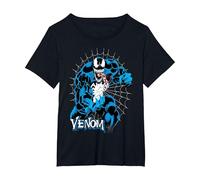 Marvel Venom Tangled in Web T-Shirt, Femme Grandes Tailles, Noir, 4X