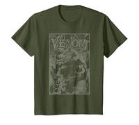 Marvel Venom Web Darks T-Shirt, Enfant, Olive, 6 Ans
