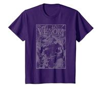 Marvel Venom Web Darks T-Shirt, Enfant, Violet, 10 Ans