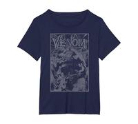 Marvel Venom Web Darks T-Shirt, Femme Grandes Tailles, Bleu Marine, 2X