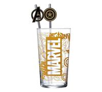 Marvel Verre avec pailles Logo & Avengers 485 ml