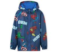 Marvel Veste de Pluie Enfant Garçon, Doublure en Polaire, Vêtement Imperméable Ado 4-14 Ans Spiderman Avengers (Bleu Avengers, 13-14 Ans)