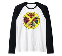 Marvel X-Men '97 Hero Groups Inside Bold Classic X-Men Logo Manche Raglan