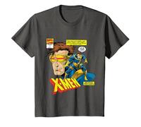Marvel X-Men Cyclops Mutant T-Shirt Style Bande dessinée Vieilli T-Shirt, Enfant, Asphalte, 12 Ans