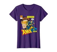 Marvel X-Men Cyclops Mutant T-Shirt Style Bande dessinée Vieilli T-Shirt, Femme, Violet, XS